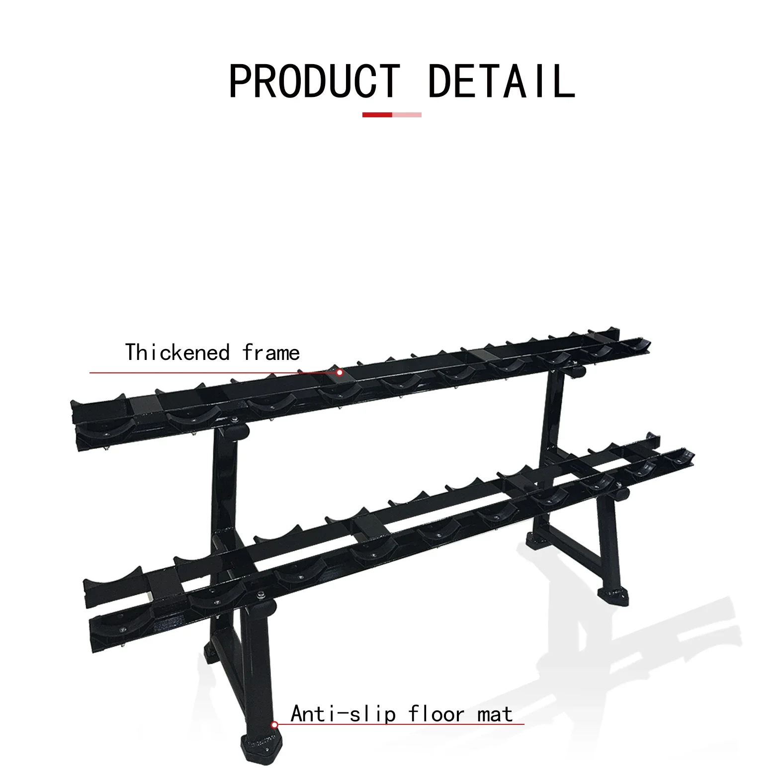 Commercial Fitness Dual Layer Dumbbell Rack Iron Gym Shelf for Home Use Safety Features Feature Parts for Fitness Accessories