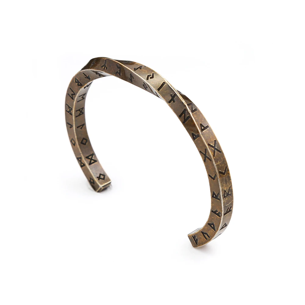 Mode 316L Edelstahl Mobius Öffnung Armband Viking Runen Armbänder für Männer Frauen Nordic Pagan Amulett Talisman Schmuck