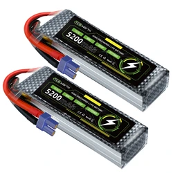 TCBWORTH Lipo Battery 3S 5200mAh 11.1V 80C With T Plug For RC Car Boat Helicopter Truck Truggy Traxxas