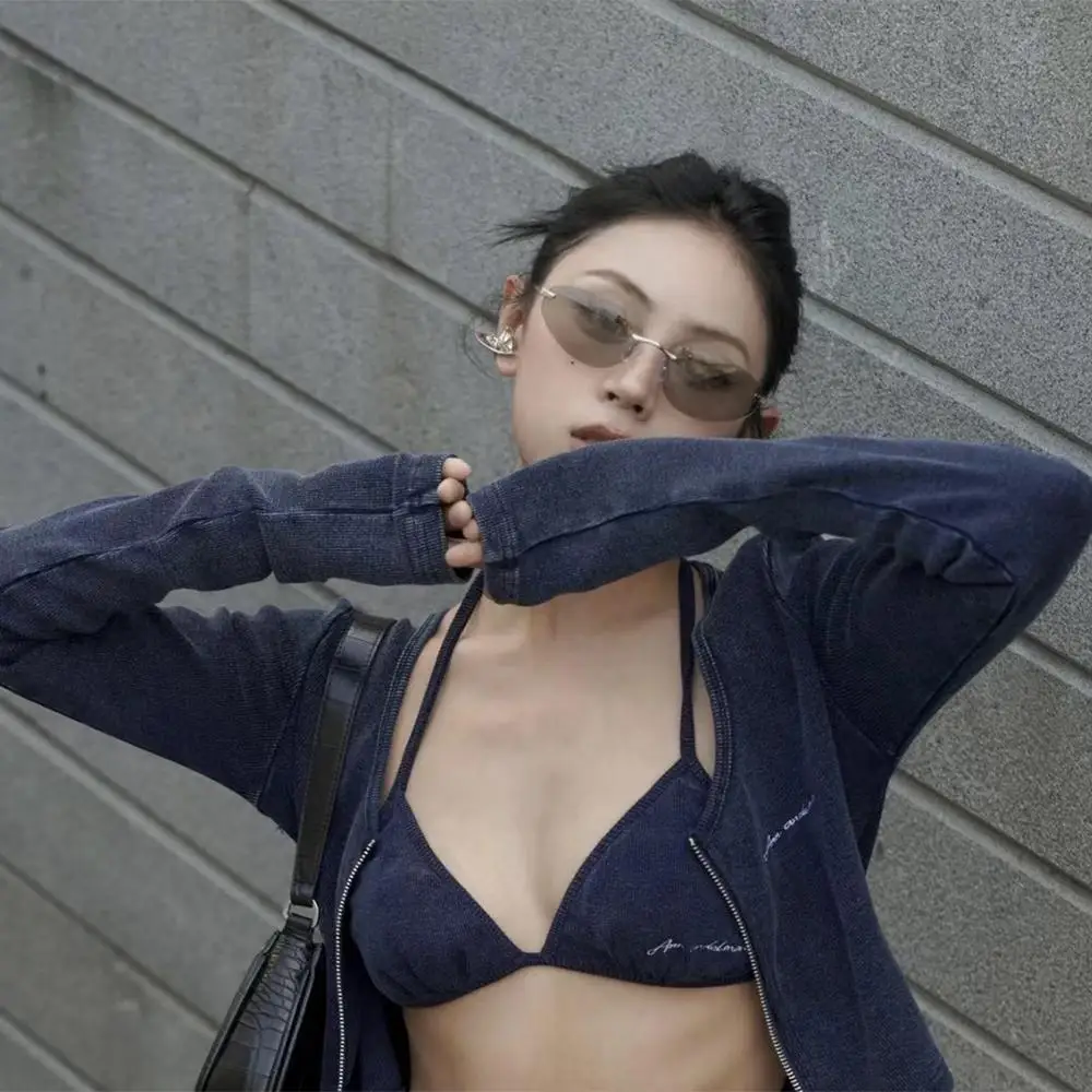 

Fashion Futuristic Frameless Sunglasses UV400 Protection 2025 New Hip-Hop Sun Glasses Luxury Unisex Y2K Shades for Women & Men