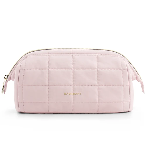 Imagen 2 del producto BAGSMART-Bolsa de maquillaje acolchada para mujer, estuche organizador de maquillaje, bolsa de aseo de gran apertura, artículos esenciales de viaje
