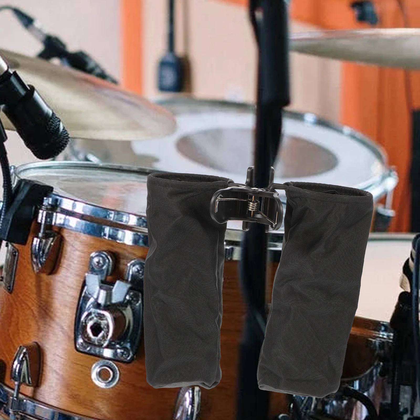 

Gig Drum Stick Storage Bucket Drumstick Container Clip-on Black Plastic Practical Bag