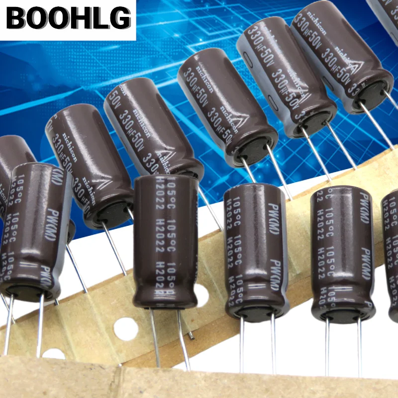 10 peças capacitor eletrolítico original 330uf 50v 50v 330uf 10x20 pw alta frequência baixa resistência
