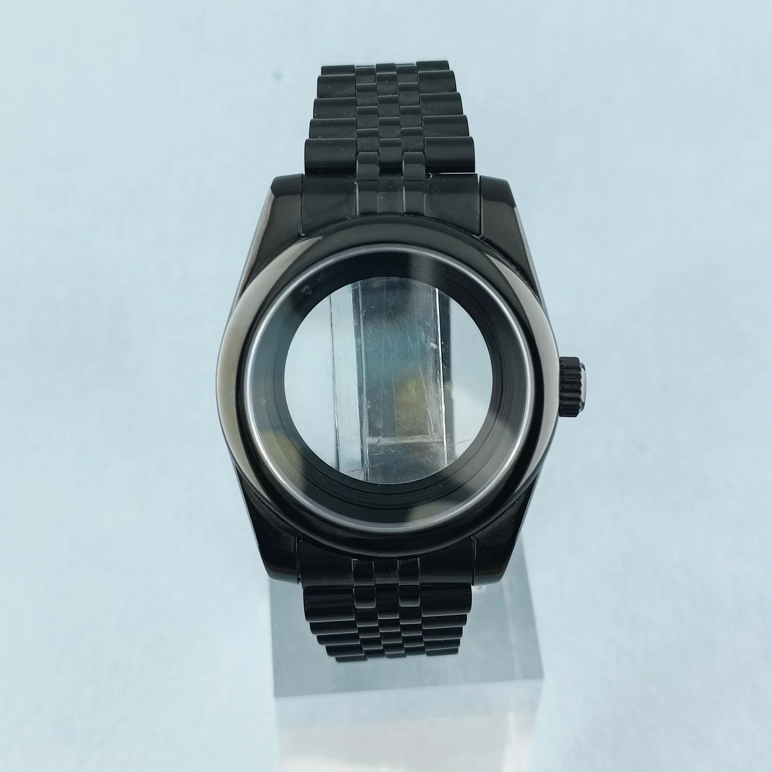 36MM 40MM Black Watch Case Fit NH34 NH35 NH36 ETA2824 Movement Sapphire Crystal Round Edge 100m Waterproof