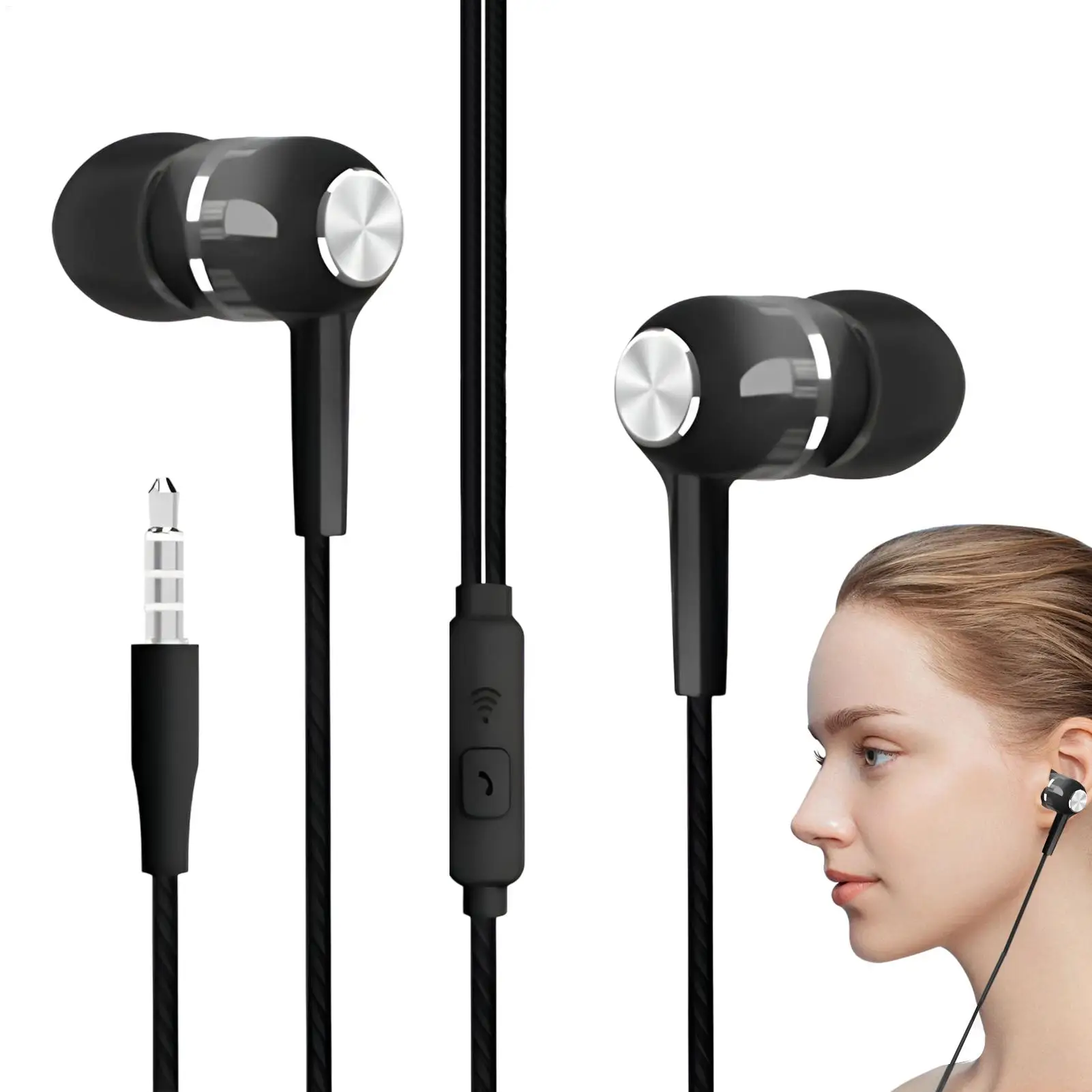 S12 سماعات أذن سلكية ثقيلة مع ميكروفون 3.5 ملم جاك إلغاء الضوضاء سماعة لتشغيل الرياضة #3