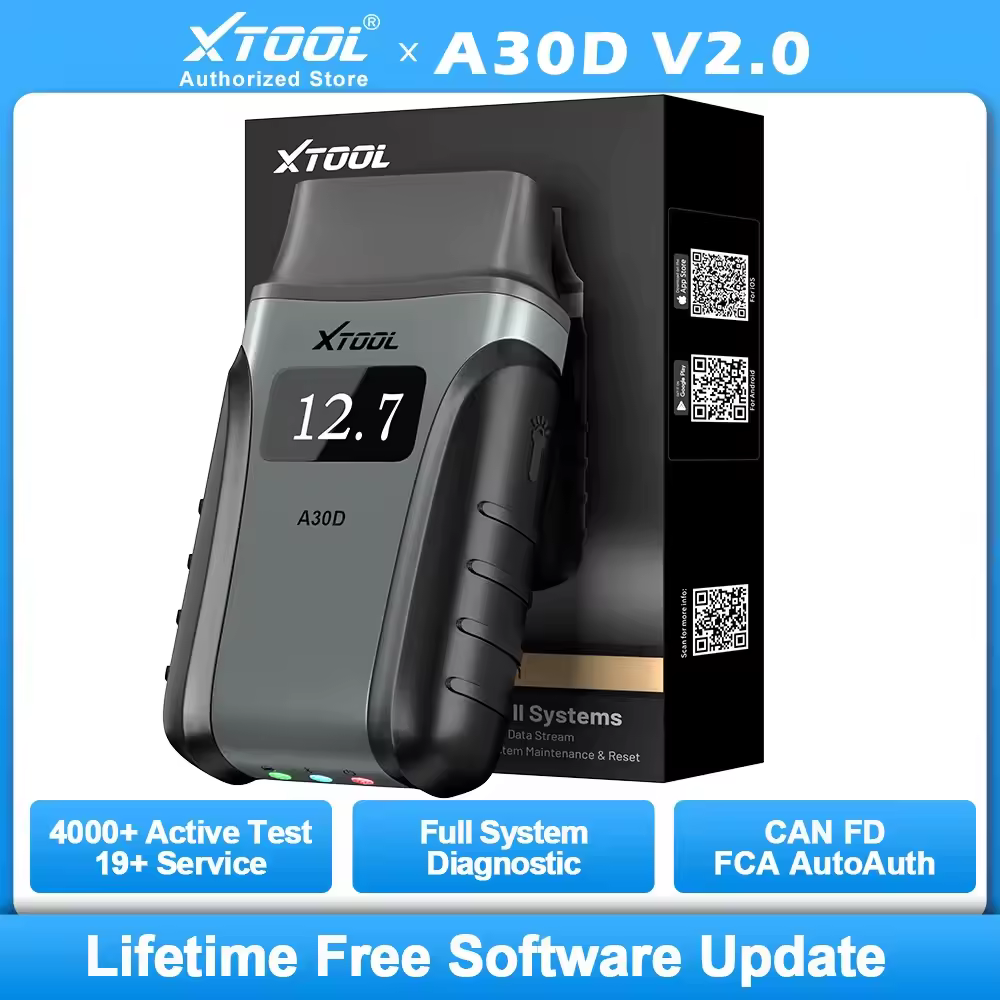 XTOOL Anyscan+ A30D BT OBD2 Scanner Bi-directional AI-Assisted Full System Diagnostic CAN FD FCA 19+ Resets Lifetime Free Update