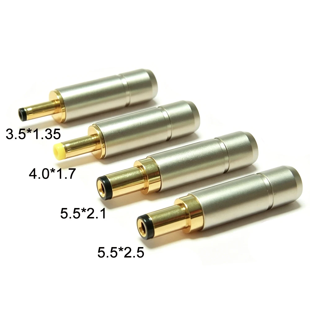 1/3/5/10Pc High Quality Copper Plated Gold 5.5X 2.1/5.5 X 2.5/4.0x1.7/3.5X1.3 DC Power Plug Jack Male Connector For Welding Line