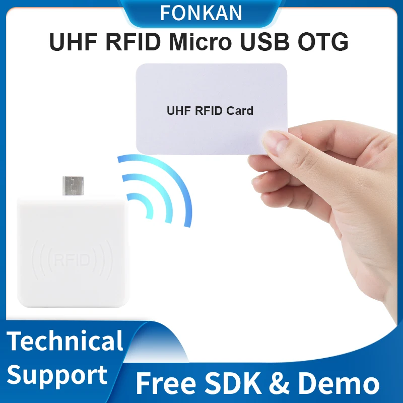 Mini Size UHF RFID USB OTG Tag Sensor Short Distance Portable Handheld Card Reader/Writer With Free Android DEMO And Source Code