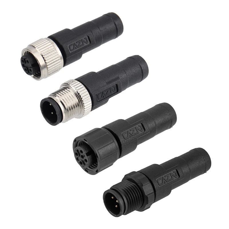 Factory MEA2000 Waterproof IP67 M12 5 Pin 120 Ohm Plug 2 4 Poles Plastic Electronics Female Male Connectors