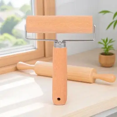 

Wooden Rolling Pin for Dough Small Pizza Dumpling Sushi Maker Smooth Surface Easy Clean Kitchen Tool Long Handle