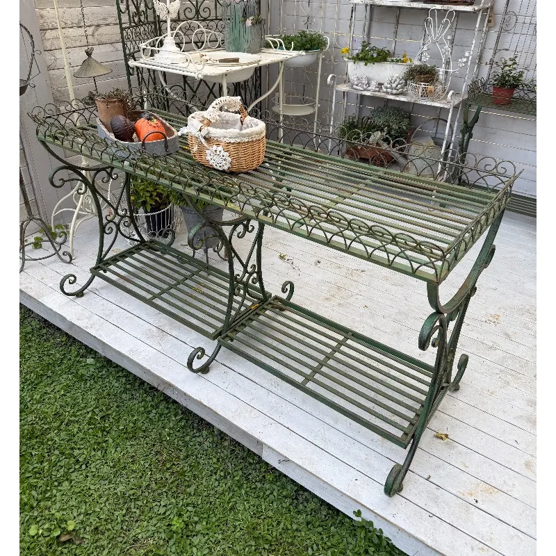 Morris Garden Garden Grocery Heavy Work Lace Flower Rack Shelving Long Table