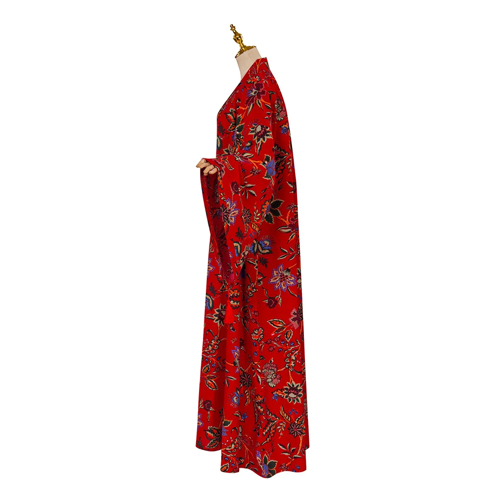 Cosplay Robe com Borlas para Homens e Mulheres, Kimono Impresso, Nossa Bandeira, Death Stede Bonnet, Robe Vermelho, Moda Gótica, Adulto