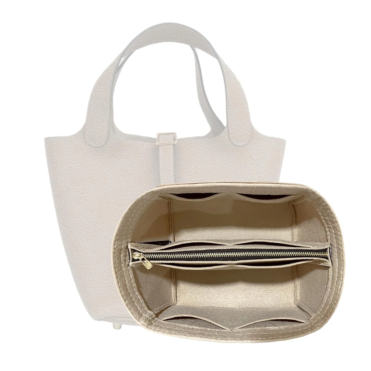 

For Picotin 18 22 Felt Cloth Insert Bag Organizer Makeup Handbag Organizer Travel Inner Purse Portable Cosmetic Bags