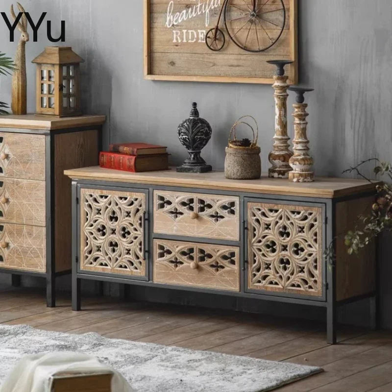 Beauty Decoration Storage Cabinet Wooden Antique Luxury Living Room Cabinets Display Space Saving Woonkamerkasten Furniture