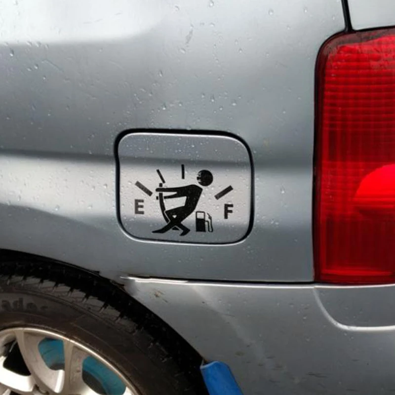 Funny Car Sticker Pull Fuel Tank Pointer To Full Hellaflush Reflective Vinyl Car Sticker Decal Wholesale car Sticker Accessories