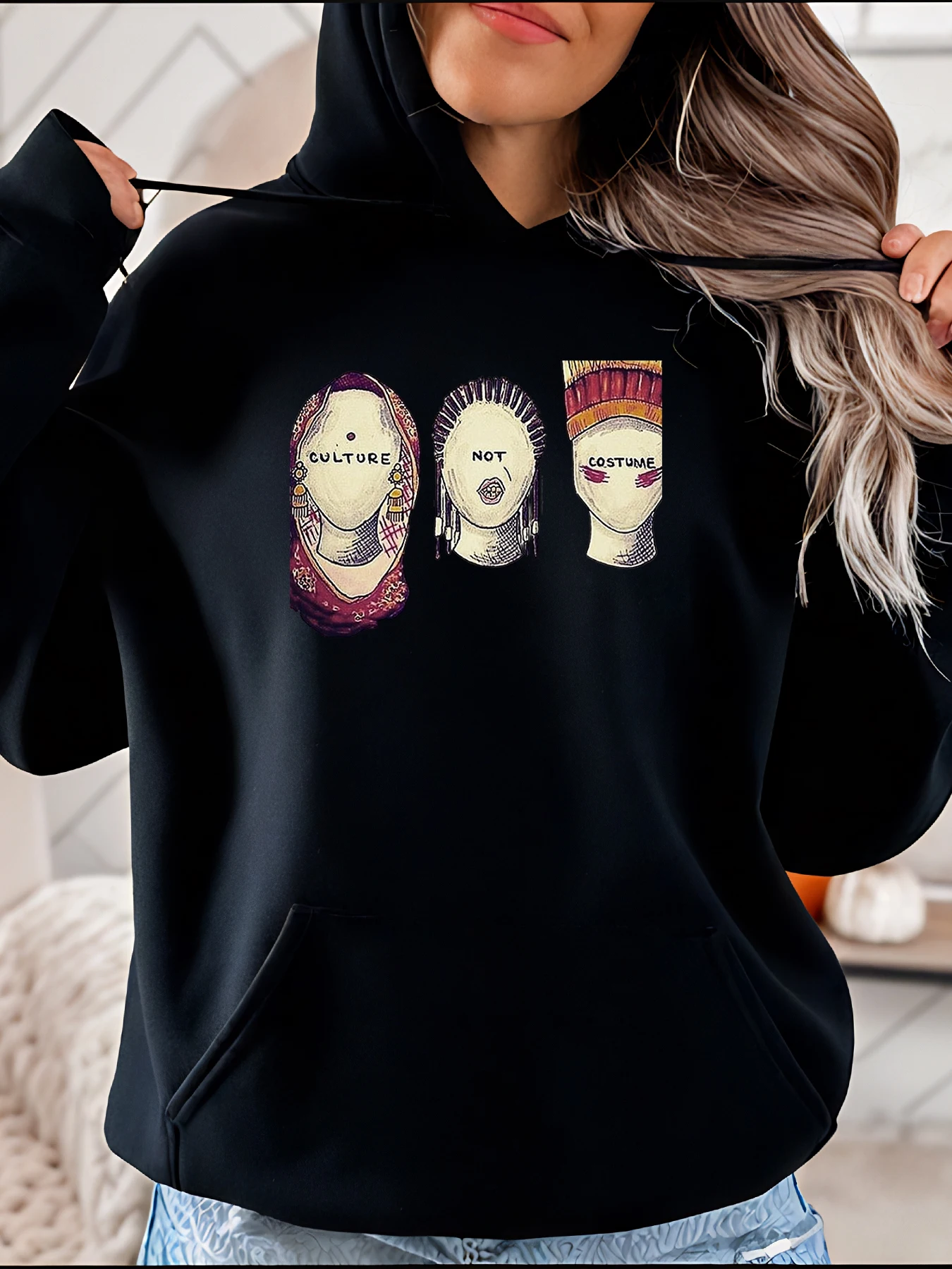 

Толстовка с капюшоном «Пультура, а не костюм», женская повседневная толстовка с принтом, модный эффектный наряд 280