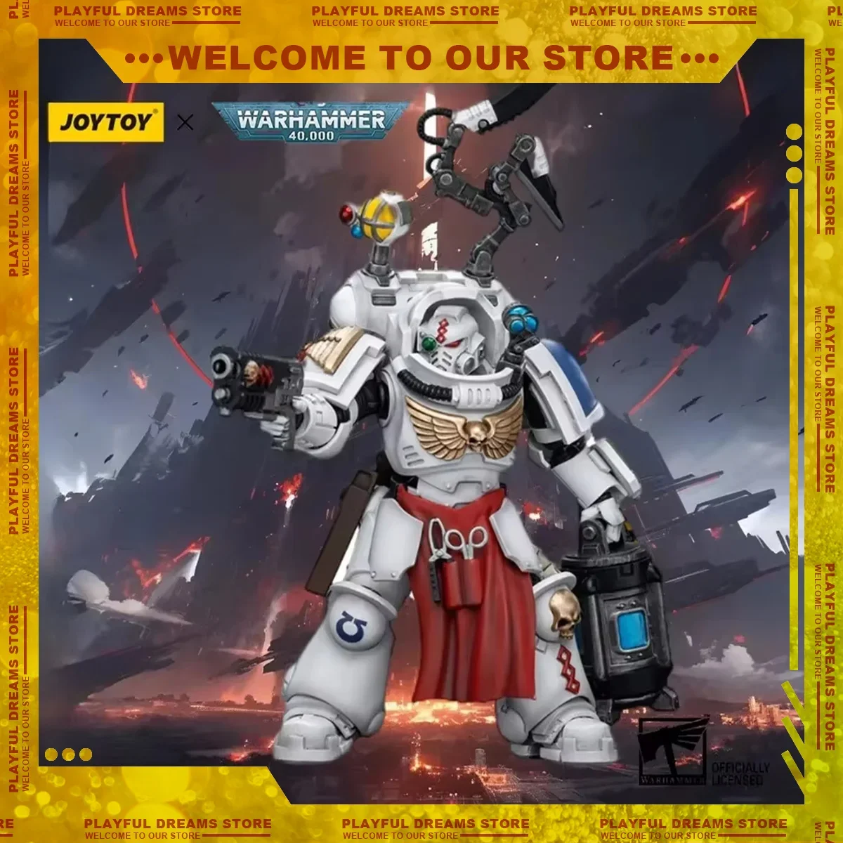 JOYTOY Warhammer 40K Uitramarines Apothecary Biologis Action Figure Anime Figurine Joint Movable Collector Model Toy