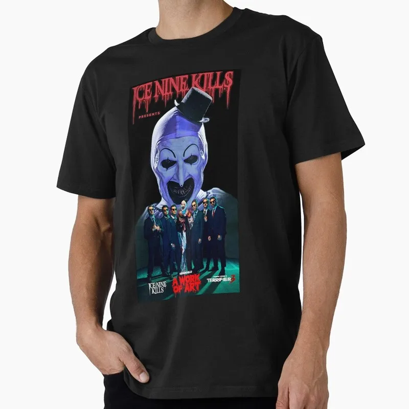 Retro Horror Movie Terrifier Art The Clown Killer Scary Halloween Gift T Shirt 0802 Short Sleeve Graphic clothes All size tops