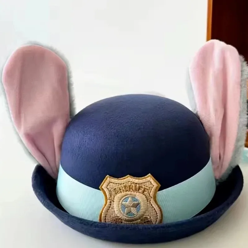Topi Judy Baru Topi Bowler Kelinci Zootopia Topi Judy Petugas Polisi Zootopia Topi Cosplay Anak Dewasa Ikat Kepala Hiasan Kepala Topi Hadiah Lucu Populer