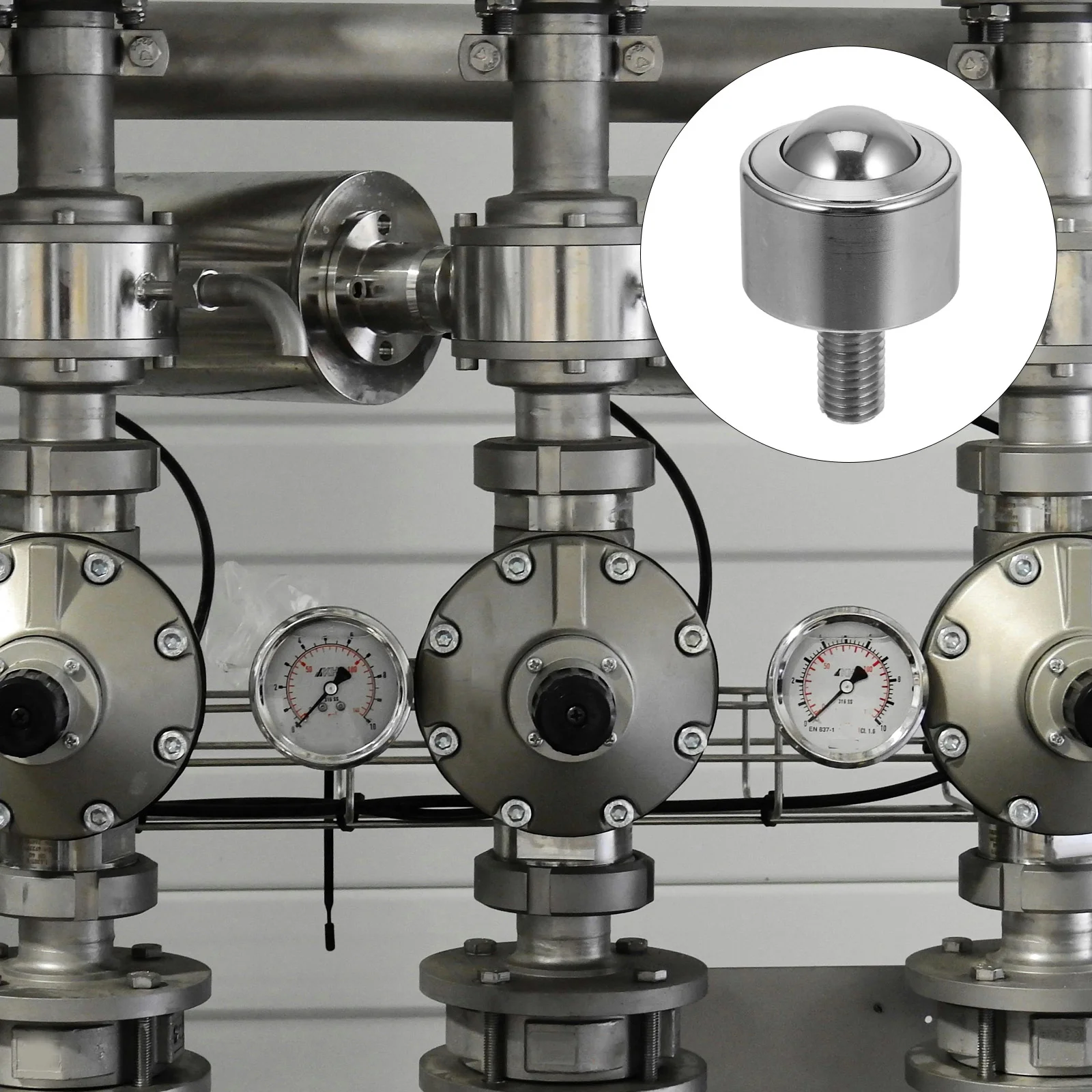 

Caster Wheels Ball Drive Bearings Metal Roller Rolling Transfers Steel Casters 550X350X350CM Industrial Silver