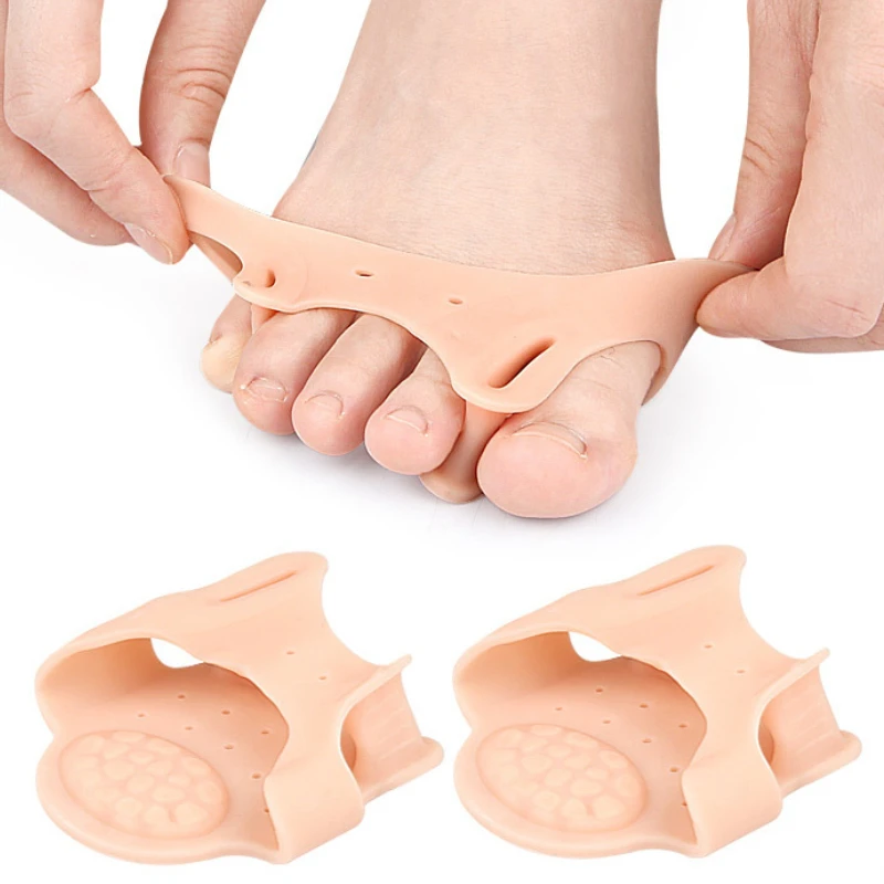 

4Pairs Forefoot Pads Gel Feet Care Hammer Toe Thumb Silicone Separators Foot Pain Relief Orthotics Massage Insoles Pedicure