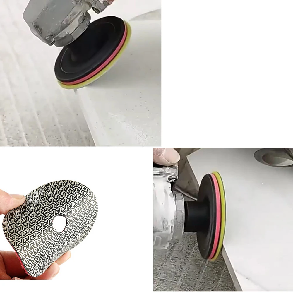 Tampone per lucidatura da 4 pezzi da 3 pollici Tampone per lucidatura a secco con smeriglio elettrolitico per disco abrasivo per marmo granito Disco per lucidatura in pietra ceramica