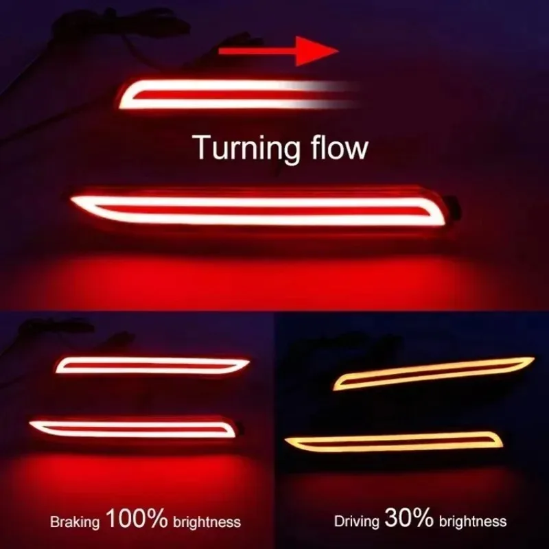 

New 1 Pair Car LED Rear Bumper Reflector Brake Light Brake for 2006-2012 2013 2014-07 RAV4 Sienna Venza Reiz Innova EZ