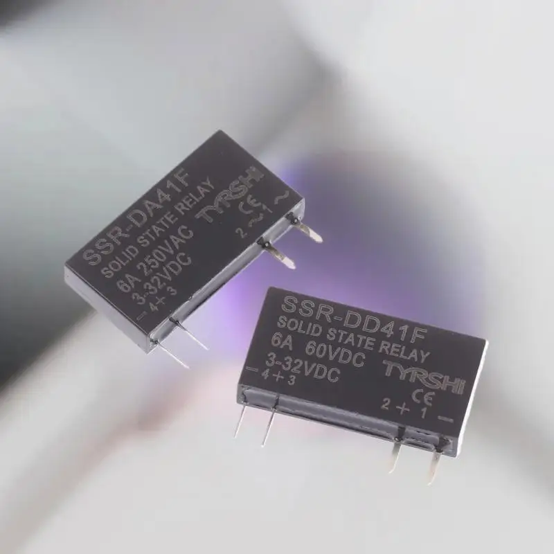 3-32VDC 6A Mini Relay Non-contact DIN Rail Relay SSR-41FDD/41FDA Solid State Relays DC To DC Slim Relay Module