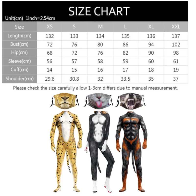 Qq38Sexy Bodysuits Cauda Mens Leopardo Cosplay Mulheres Sexo Gato Traje com Máscara Vaca Urso Vestir Para Festa de Halloween Animal C