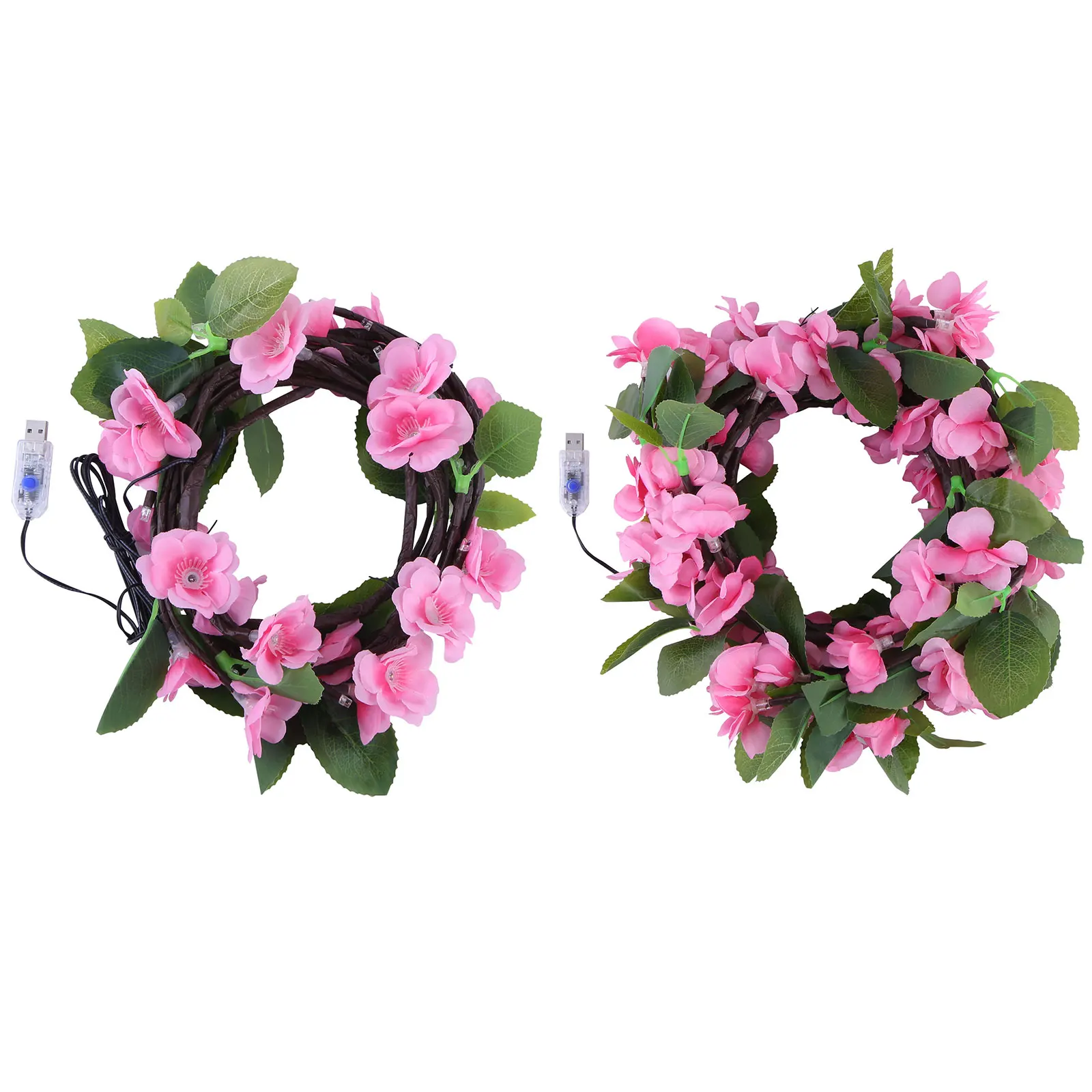 

Cherry Blossom Enchanted Vine Light with Remote Control DIY Fairy Light USB Plug In Timing String Lights for Walls Doors Windows