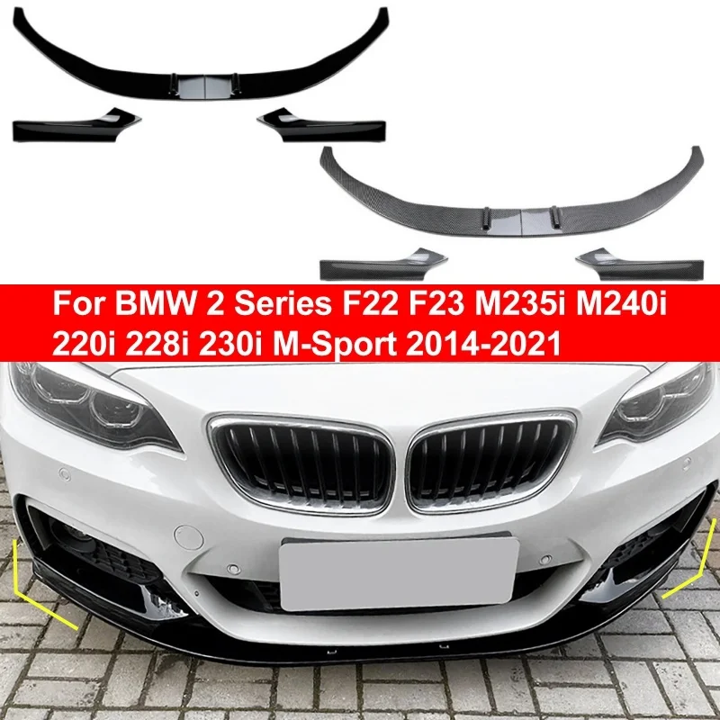 

Car Front Bumper Lip Diffuser Spoiler For BMW 2 Series F22 F23 M235i M240i 220i 228i 230i M-Sport 2014-2021
