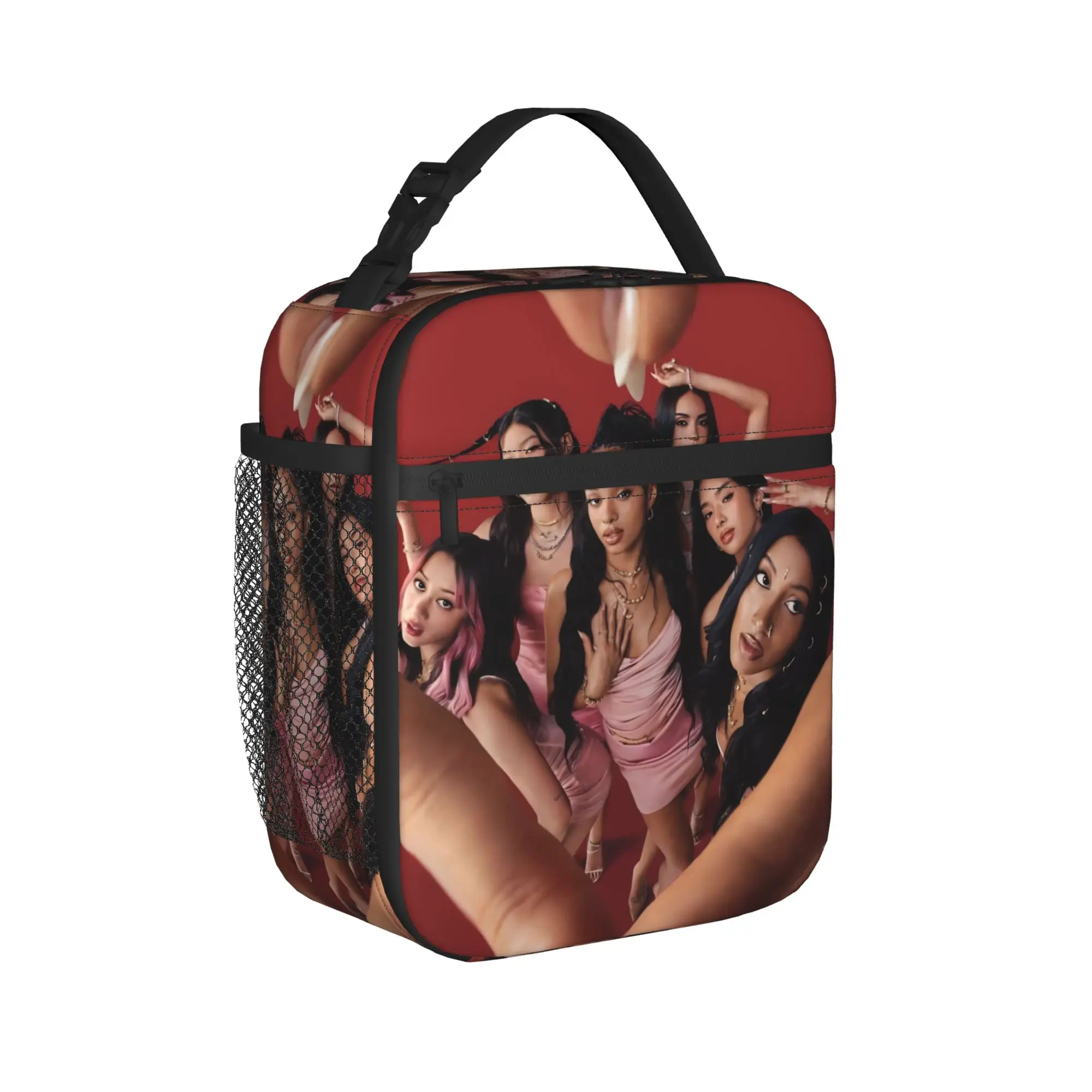 Katseyes Kpop Girl Group Thermal Insulated Lunch Bag for School Kpop Music Portable Food Bag Cooler Thermal Lunch Box