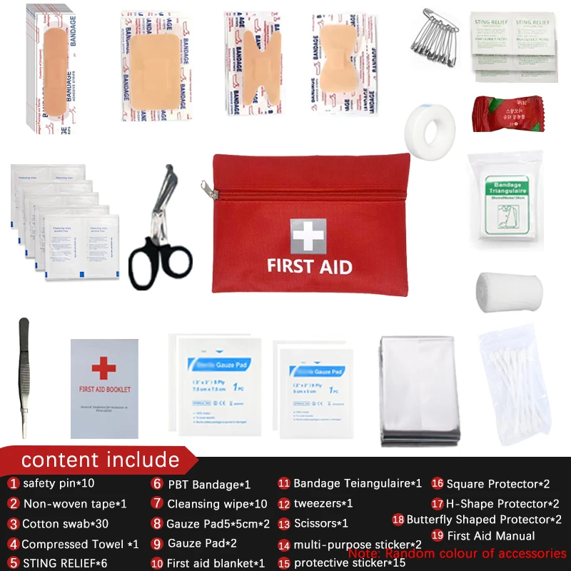 Comprehensive First Aid kit for Outdoor Exploration - portable, suitable for hunting, hiking, and camping