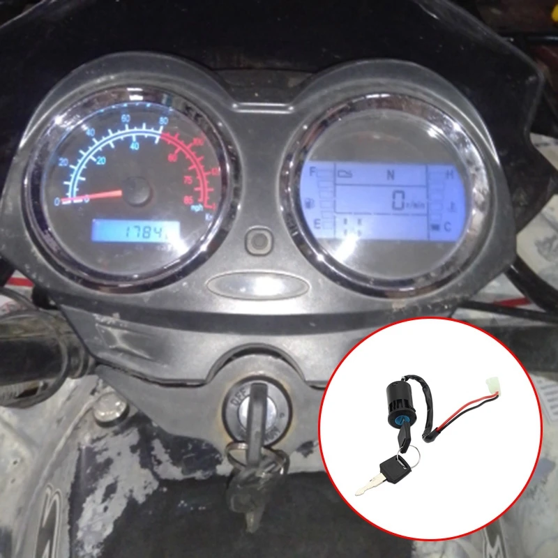 1 Set ATV Ignition Key Switch Universal 2 Wires Ignition Keys Start Switch Lock Key for ATV Go Kart Scooter Motorcycle