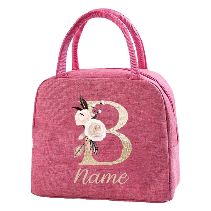 Custom Name Lunch Cooler Bag Women Lunch Bag Thermal Pouch Portable Ice Food Picnic Bags Gift Lunch Accessories for Kids