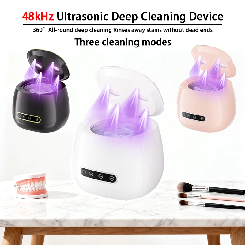 48KHz USB Sonic Cleaner, Deep Cleaning for Dentures, Jewelry, Watch Straps, Makeup Brushes, Home Device