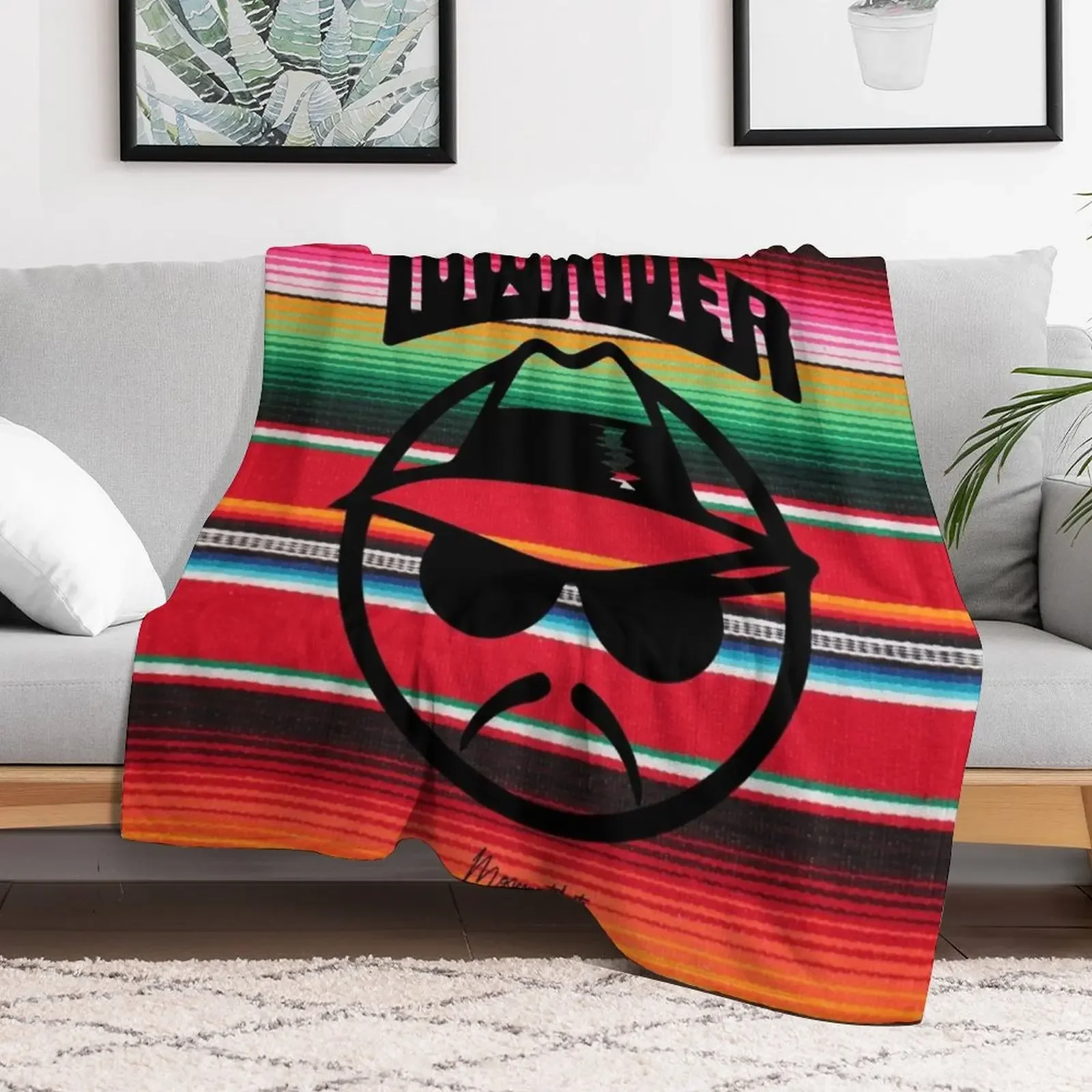 ORIGINAL MEXICIVIPTSHIRTS LOWRIDER SERAPE Throw Blanket Cozy Napping Blanket Gift for Mom Dad