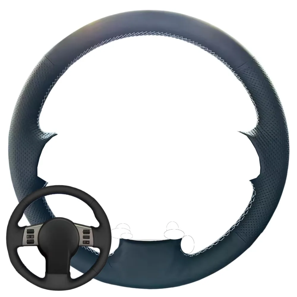 For Infiniti FX FX35 FX45 2003-2008 Nissan 350Z 2003-2009 Car Steering Wheel Cover Hand-stitched Black Artificial Leather