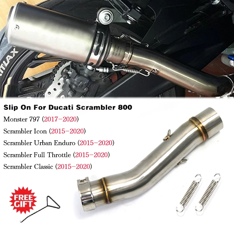 For Ducati Scrambler 800 2015-2020 Monster 797 2017-2020 Motorcycle Exhaust Middle Link Pipe Muffler Connection Tube