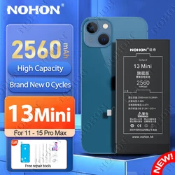 NOHON High Capacity Battery for iPhone 13 Mini 12 14 Plus 15 Pro Max 12Pro 14ProMax 13ProMax Replacement Phone Batteries