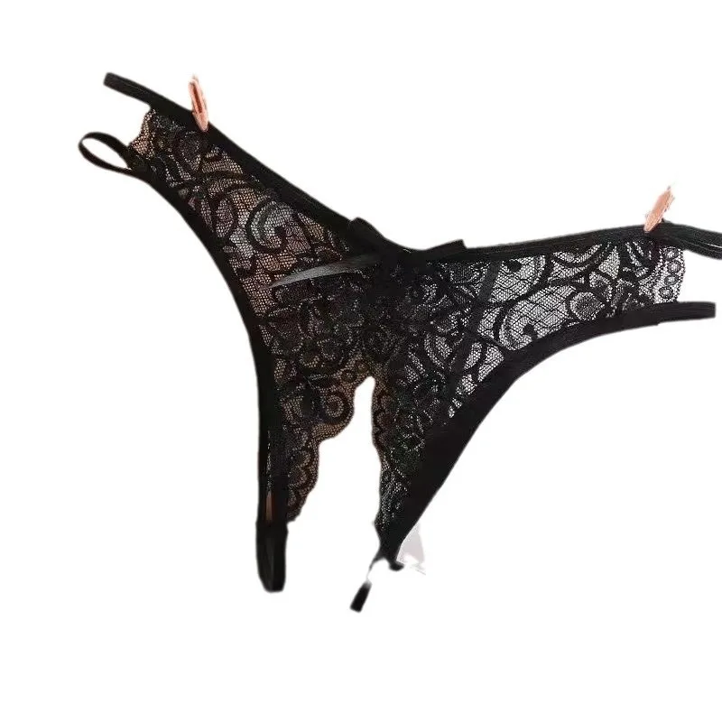 حار المرأة الدانتيل انظر من خلال المنشعب مفتوحة ثونغ الملابس الداخلية منخفضة الخصر مثير الملابس الداخلية المثيرة عبر الحدود #5