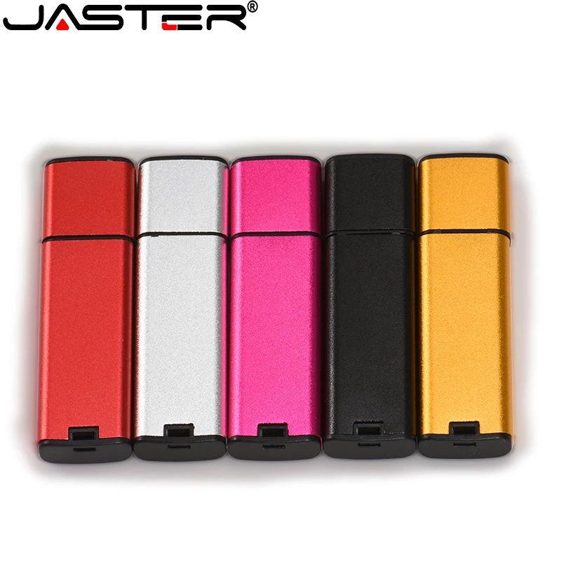 JASTER Gold Plastic USB Flash Drive 128GB High Speed ​​Black Pen Drive Free Keychain Creative Business Gift Memory Stick U Disk