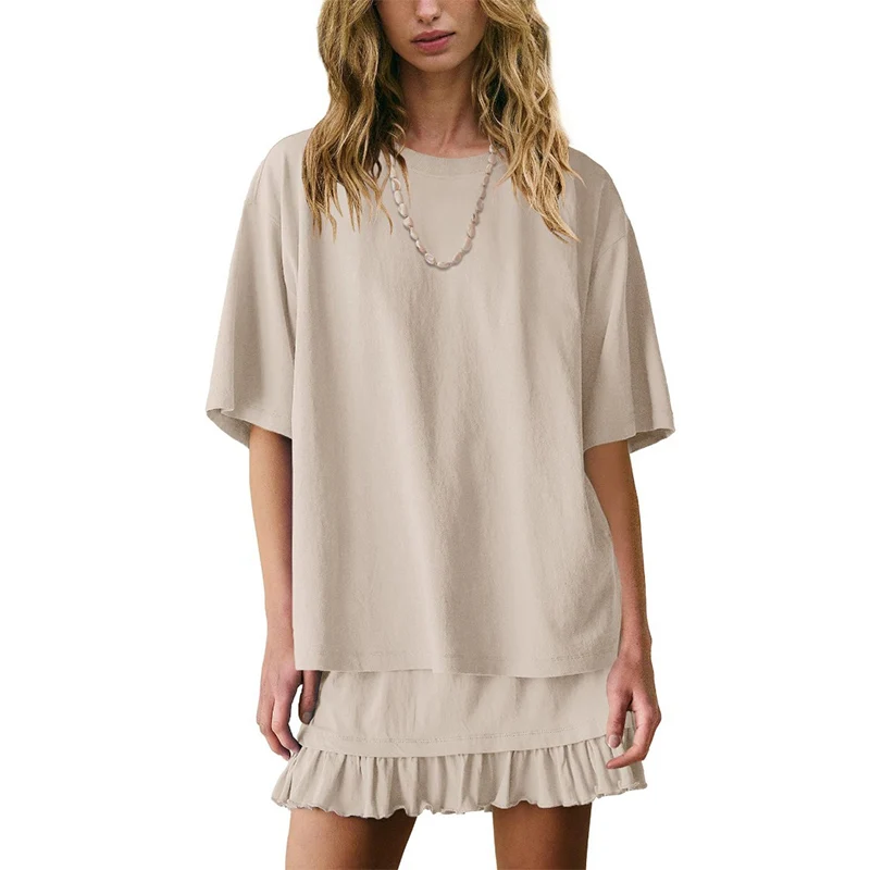 Women's Loose Pajamas Summer New Fashion Women's Casual Suit Solid Color