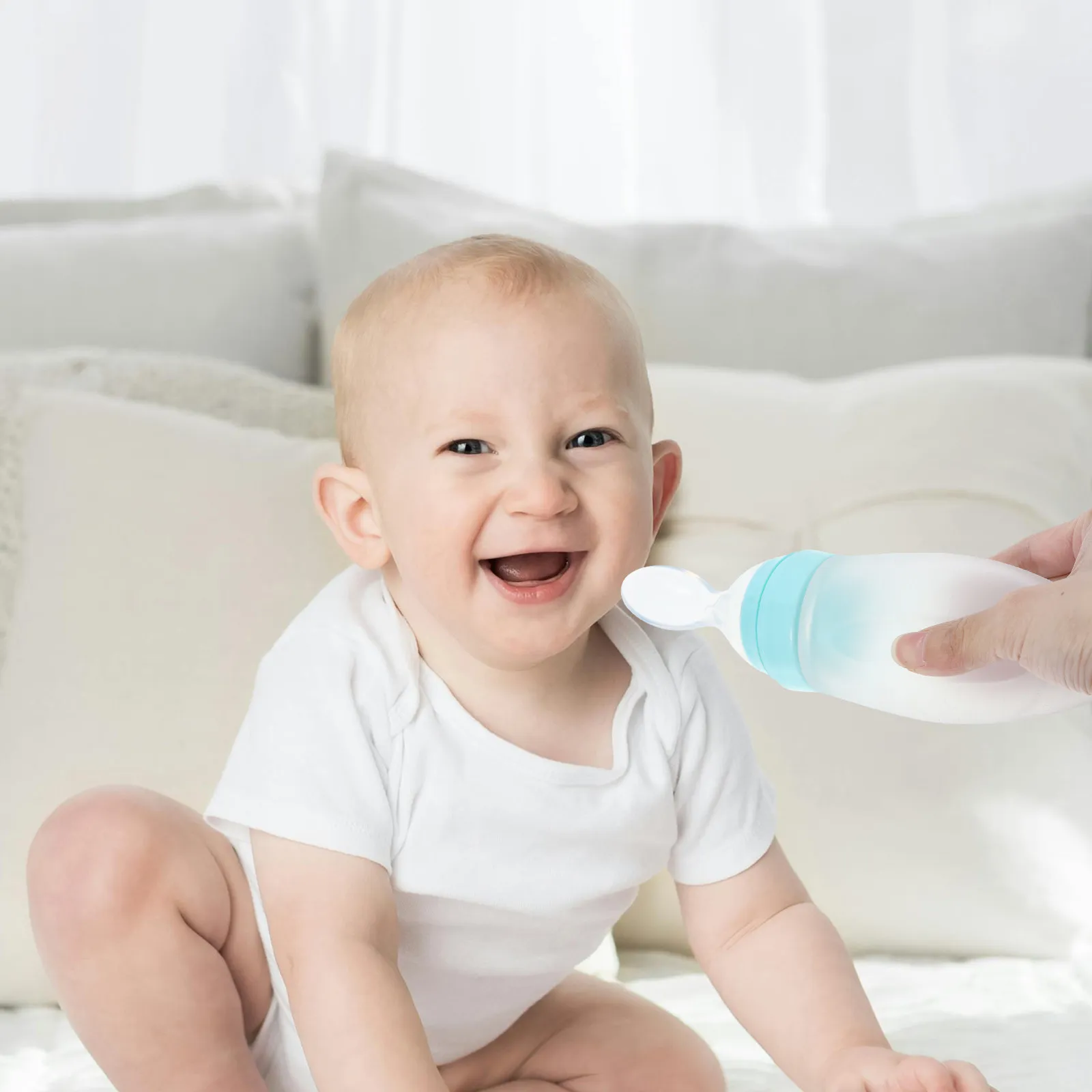 

1Pcs Food Grade Silicone Rice Paste Bottle Baby Squeeze Feeder for Cereal Puree Milk Water Vegetable Fruit Easy Grip Flexible