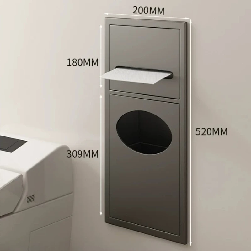 Stainless Steel Recessed Toilet Niche, Seamless Welded Trash Bin, Thick Baked Paint Bathroom Cabinet, Custom Wall Storage Unit