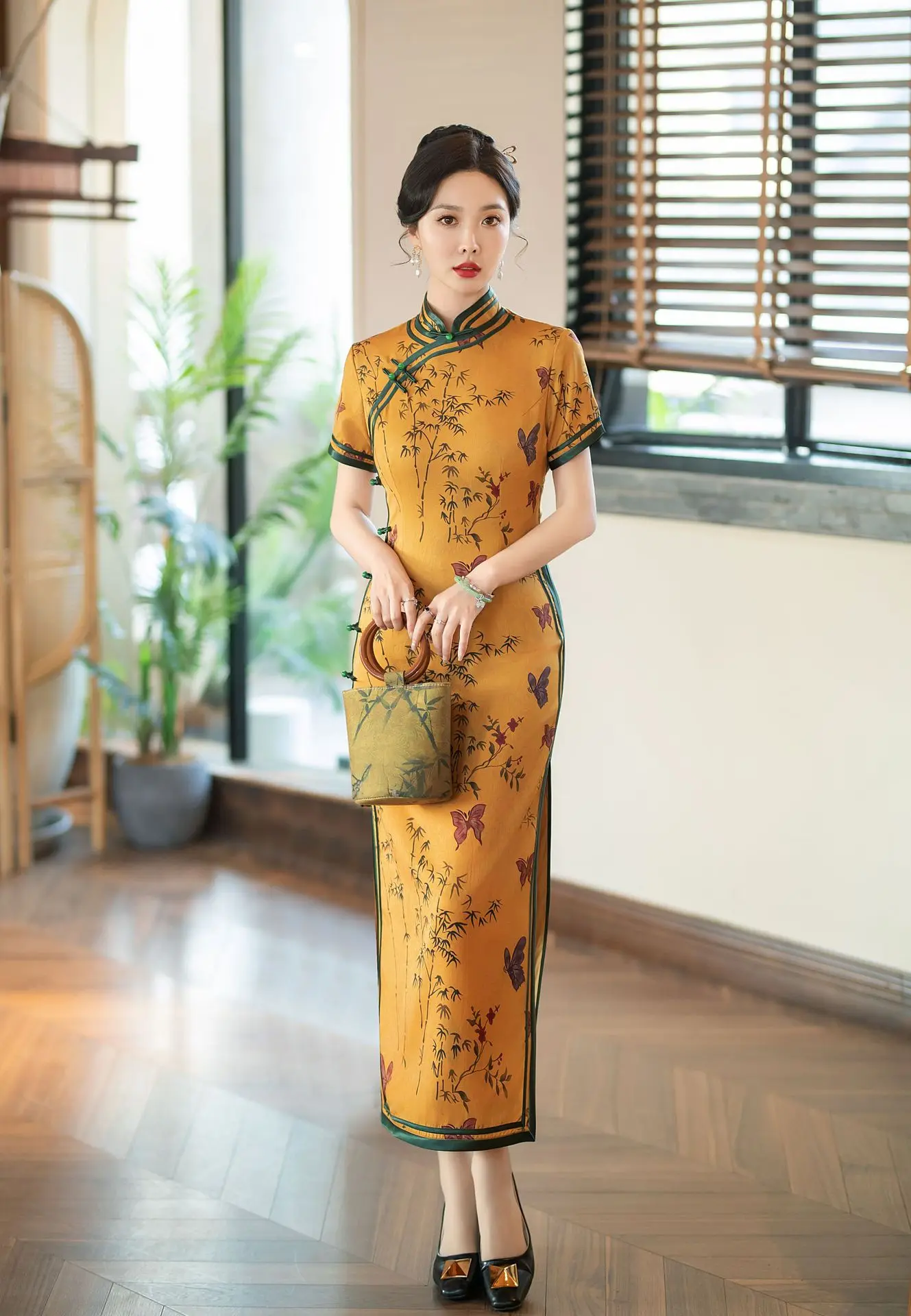 

Cheongsam Wedding Sexy Modified Good Quality Evening Dress Sheath Wear New Jacquard Daily