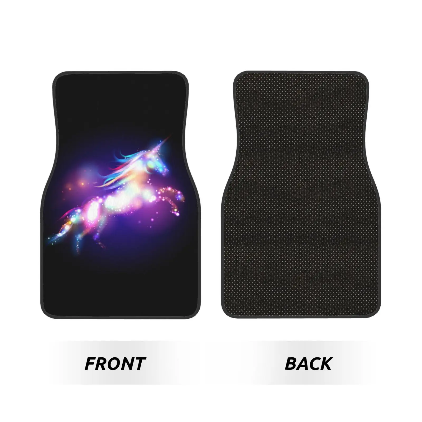 Unicorn Fantasy Print Car Floor Mats of 4 Pieces Anti Slip Front and Rear Foot Mats Universal Car Accessories for SUV Van Truck