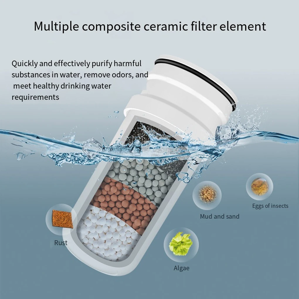 4 Pcs Durable Ceramic Faucet Water Filter Cartridge Replacement Purifier Tap Filter for Home Kitchen Drinking Water Accessory