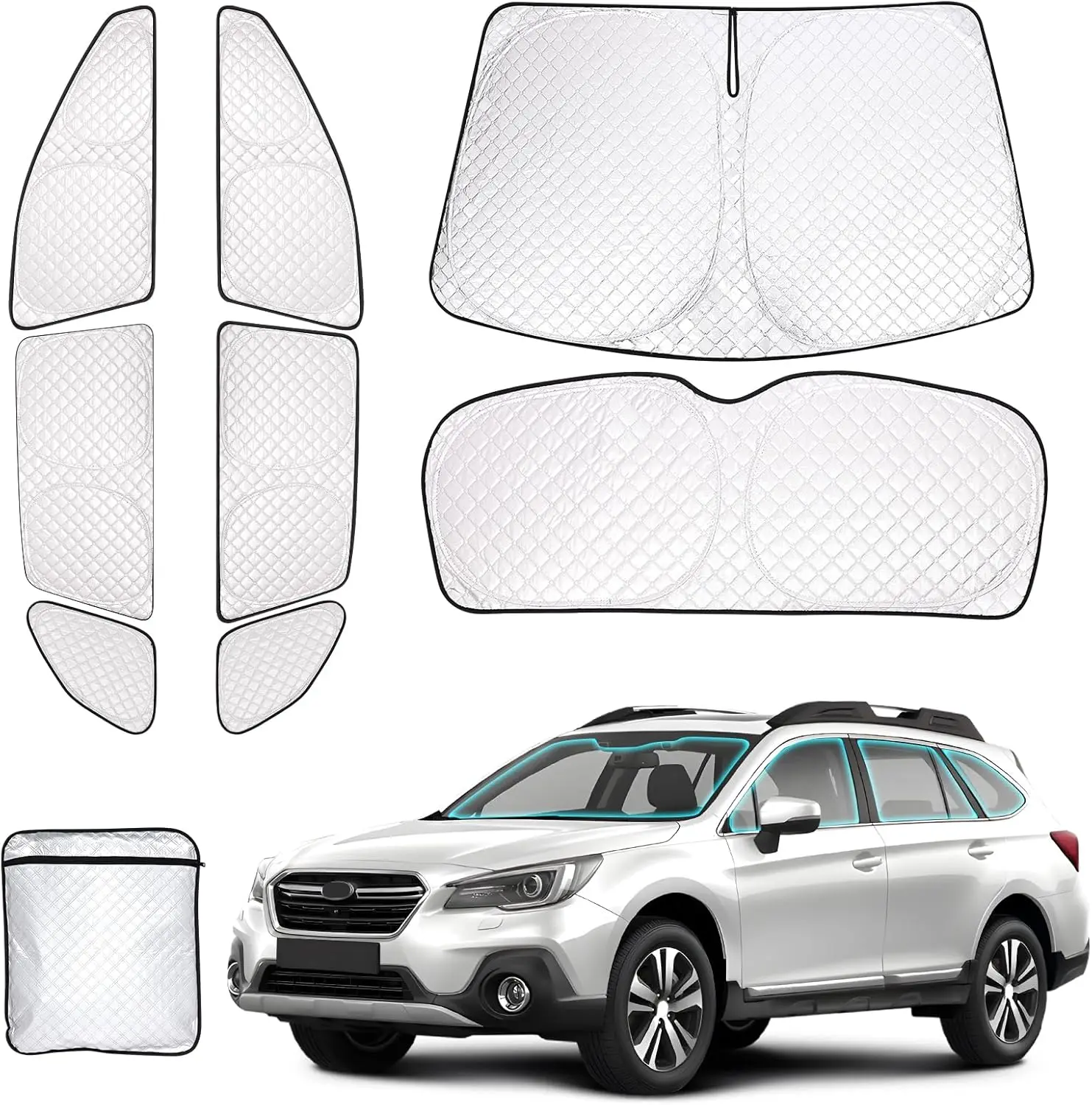 

Оконные шторы Outback Car 2020-2024, полный комплект для боковых окон, лобовых стекол и треугольных окон — блоки УФ-лучей