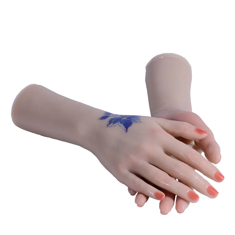 Lifelike Liquid Silicone Female Hand Model Bendable Fake Nail Art Jewelry Display Drawing Practice Fingers Bone TGDW01
